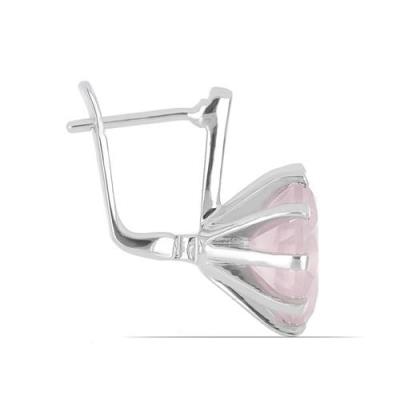 BUY STERLING SILVER NATURAL ROSE QUARTZ GEMSTONE BIG STONE EARRINGS –BULK JEWELRY SUPPLIER